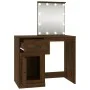 Schminktisch mit LED-Sperrholz aus braunem Eichenholz, 90 x 50 x 132,5 cm von vidaXL, Schlafzimmerkommoden - Ref: Foro24-8167...