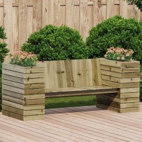 Banco con jardineras madera de pino impregnada 167,5x60x65 cm en Sofás de exterior | Comprar online en Foru.es