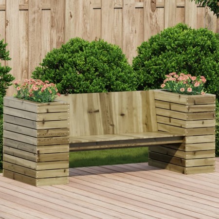 Banco con jardineras madera de pino impregnada 167,5x60x65 cm en Sofás de exterior | Comprar online en Foru.es