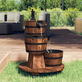 Fuente de agua con bomba y ruedas madera de abeto 55x55x80 cm de vidaXL, Fuentes y cascadas - Ref: Foro24-363336, Precio: 205...