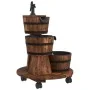 Fuente de agua con bomba y ruedas madera de abeto 55x55x80 cm de vidaXL, Fuentes y cascadas - Ref: Foro24-363336, Precio: 172...