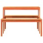 Mesa de pícnic madera maciza de pino marrón cera 110x134x75 cm en Mesas de jardín | Comprar online en Foru.es