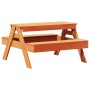 Mesa de pícnic para niños madera pino marrón cera 88x97x52 cm en Mesas de jardín | Comprar online en Foru.es