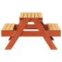 Mesa de pícnic para niños madera pino marrón cera 88x97x52 cm en Mesas de jardín | Comprar online en Foru.es