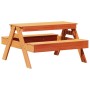 Mesa de pícnic para niños madera pino marrón cera 88x97x52 cm en Mesas de jardín | Comprar online en Foru.es