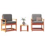 Juego de muebles jardín 3 pzas madera maciza pino marrón cera en Sillas de jardín | Comprar online en Foru.es