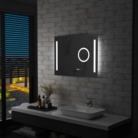 Espejo de pared de baño con LED y sensor táctil 80x60 cm en Espejos | Comprar online en Foru.es