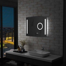 Espejo de pared de baño con LED y sensor táctil 80x60 cm en Espejos | Comprar online en Foru.es