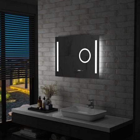 Espejo de pared de baño con LED y sensor táctil 80x60 cm en Espejos | Comprar online en Foru.es