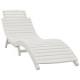 Tumbona de madera maciza acacia blanca 184x55x64 cm de vidaXL, Tumbonas - Ref: Foro24-363281, Precio: 163,79 €, Descuento: %