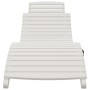 Tumbona de madera maciza acacia blanca 184x55x64 cm de vidaXL, Tumbonas - Ref: Foro24-363281, Precio: 163,79 €, Descuento: %