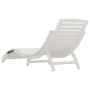 Tumbona de madera maciza acacia blanca 184x55x64 cm de vidaXL, Tumbonas - Ref: Foro24-363281, Precio: 163,79 €, Descuento: %