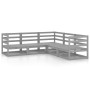 Muebles de jardín 5 piezas gris madera de pino maciza en Conjuntos de jardín | Comprar online en Foru.es