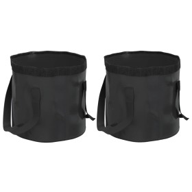Cubos plegables 2 unidades PVC negro 20 L de vidaXL, Herramientas de camping - Ref: Foro24-364312, Precio: 27,44 €, Descuento: %