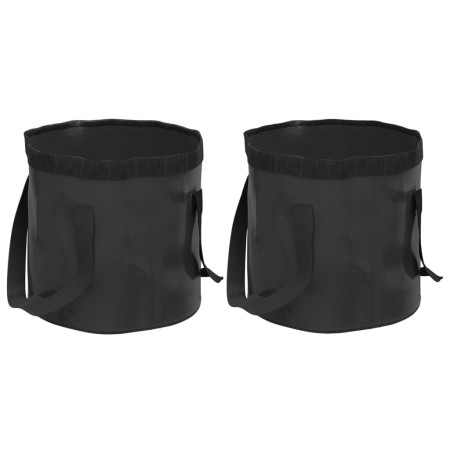 Cubos plegables 2 unidades PVC negro 20 L de vidaXL, Herramientas de camping - Ref: Foro24-364312, Precio: 27,44 €, Descuento: %