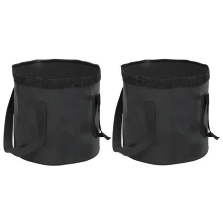 Cubos plegables 2 unidades PVC negro 20 L de vidaXL, Herramientas de camping - Ref: Foro24-364312, Precio: 26,91 €, Descuento: %