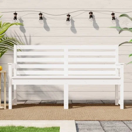 Banco de jardín madera maciza pino blanco 159,5x48x91,5 cm de vidaXL, Bancos de jardín - Ref: Foro24-824068, Precio: 159,47 €...