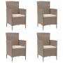 Sillas de jardín con cojines 4 unidades ratán sintético beige de vidaXL, Sillas de jardín - Ref: Foro24-316692, Precio: 284,0...