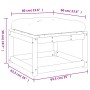 Taburete de jardín con cojín madera maciza de pino en Sofás de exterior | Comprar online en Foru.es