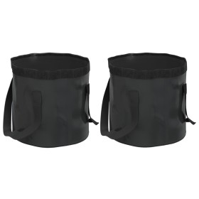 Cubos plegables 2 unidades negro PVC 30 litros de vidaXL, Herramientas de camping - Ref: Foro24-364313, Precio: 36,03 €, Desc...