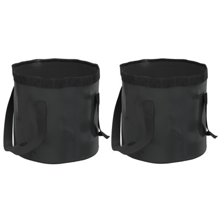 Cubos plegables 2 unidades negro PVC 30 litros de vidaXL, Herramientas de camping - Ref: Foro24-364313, Precio: 36,03 €, Desc...