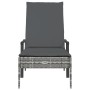 Tumbona con cojín ratán sintético con cojín gris de vidaXL, Conjuntos de jardín - Ref: Foro24-362807, Precio: 121,18 €, Descu...