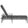 Tumbona con cojín ratán sintético con cojín gris de vidaXL, Conjuntos de jardín - Ref: Foro24-362807, Precio: 121,18 €, Descu...
