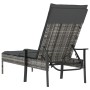 Tumbona con cojín ratán sintético con cojín gris de vidaXL, Conjuntos de jardín - Ref: Foro24-362807, Precio: 121,18 €, Descu...