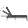 Tumbona con cojín ratán sintético con cojín gris de vidaXL, Conjuntos de jardín - Ref: Foro24-362807, Precio: 121,18 €, Descu...