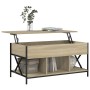 Mesa de centro madera ingeniería metal roble Sonoma 100x55x50cm en Mesas de centro | Comprar online en Foru.es