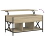 Mesa de centro madera ingeniería metal roble Sonoma 100x55x50cm en Mesas de centro | Comprar online en Foru.es