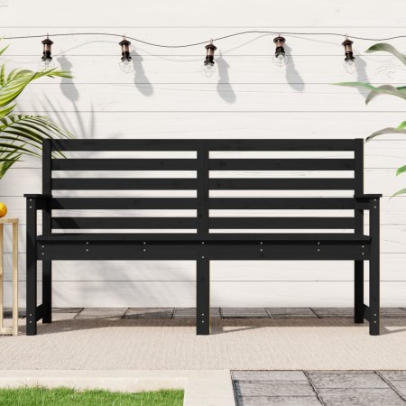 Banco de jardín madera maciza pino negro 159,5x48x91,5 cm de vidaXL, Bancos de jardín - Ref: Foro24-824071, Precio: 101,62 €,...