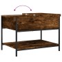 Mesa de centro madera ingeniería metal roble humo 70x50x50 cm en Mesas de centro | Comprar online en Foru.es