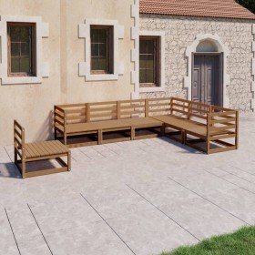 Muebles de jardín 7 piezas marrón miel madera maciza de pino en Conjuntos de jardín | Comprar online en Foru.es