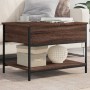 Mesa de centro madera ingeniería metal marrón roble 70x50x50 cm en Mesas de centro | Comprar online en Foru.es