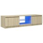 Armario TV con luces LED roble Sonoma 140x40x35,5 cm de vidaXL, Muebles TV - Ref: Foro24-804295, Precio: 113,68 €, Descuento: %