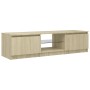 Armario TV con luces LED roble Sonoma 140x40x35,5 cm de vidaXL, Muebles TV - Ref: Foro24-804295, Precio: 113,68 €, Descuento: %