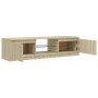 Armario TV con luces LED roble Sonoma 140x40x35,5 cm de vidaXL, Muebles TV - Ref: Foro24-804295, Precio: 113,68 €, Descuento: %