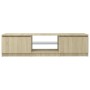 Armario TV con luces LED roble Sonoma 140x40x35,5 cm de vidaXL, Muebles TV - Ref: Foro24-804295, Precio: 113,68 €, Descuento: %