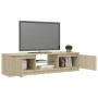 Armario TV con luces LED roble Sonoma 140x40x35,5 cm de vidaXL, Muebles TV - Ref: Foro24-804295, Precio: 113,68 €, Descuento: %