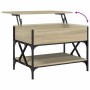 Mesa de centro madera ingeniería metal roble Sonoma 70x50x50 cm en Mesas de centro | Comprar online en Foru.es
