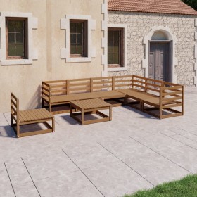 Muebles de jardín 8 piezas marrón miel madera maciza de pino en Conjuntos de jardín | Comprar online en Foru.es