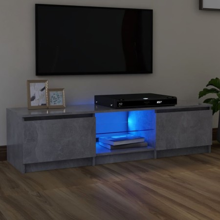 Mueble de TV con luces LED gris hormigón 140x40x35,5 cm de vidaXL, Muebles TV - Ref: Foro24-804296, Precio: 88,66 €, Descuent...