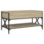 Mesa de centro madera ingeniería metal roble Sonoma 100x50x50cm en Mesas de centro | Comprar online en Foru.es