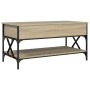 Mesa de centro madera ingeniería metal roble Sonoma 100x50x50cm en Mesas de centro | Comprar online en Foru.es