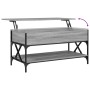 Mesa de centro madera ingeniería metal gris Sonoma 100x50x50 cm en Mesas de centro | Comprar online en Foru.es