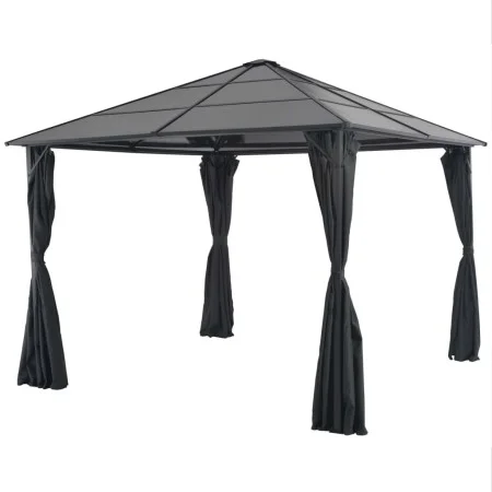 Cenador con cortinas aluminio 3x3 m negro de vidaXL, Carpas y cenadores - Ref: Foro24-44640, Precio: 572,02 €, Descuento: %