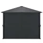 Cenador con cortinas aluminio 3x3 m negro de vidaXL, Carpas y cenadores - Ref: Foro24-44640, Precio: 572,02 €, Descuento: %