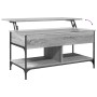 Mesa de centro madera ingeniería metal gris Sonoma 100x50x50 cm en Mesas de centro | Comprar online en Foru.es