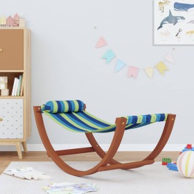 Hamaca mecedora para niños tela azul y verde de vidaXL, Tumbonas - Ref: Foro24-363467, Precio: 65,70 €, Descuento: %